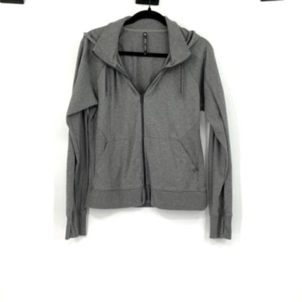 Kuhl Heather Gray Full Zip Organic Cotton Thumbhole Brava Hoody Medium